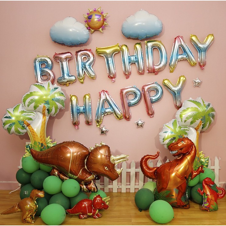 Bong bóng hình size 70cm Khủng Long trang trí sinh nhật cho bé Phụ kiện trang trí sinh nhật happy birthday