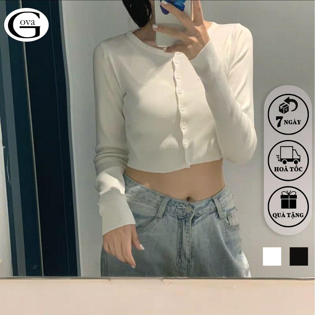 Áo Croptop Yan phối cúc Hot Trend Áo kiểu nữ ôm chất thun Cao Cấp gân mềm mát