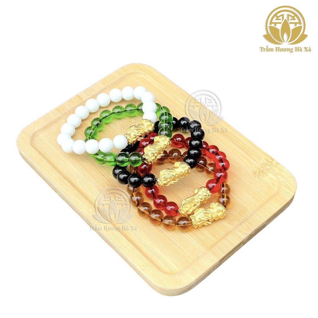 Vòng tay đá phong thủy mix tỳ hưu HÀ XÁ đeo tay cặp đôi nam nữ mệnh kim mộc thủy hỏa thổ may mắn bình an tài lộc