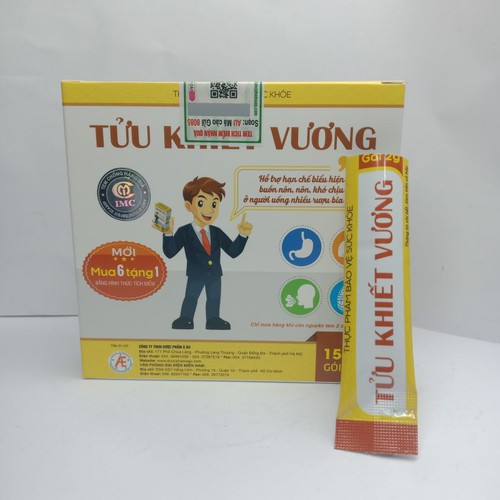 Tửu Khiết Vương - Hỗ Trợ Giải Độc và Bảo Vệ Gan do uống nhiều rượu bia (15 gói)