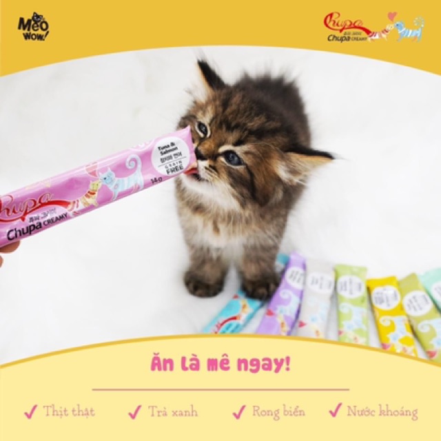 SỐT DINH DƯỠNG CHO MÈO CHUPA CREAMY 14g