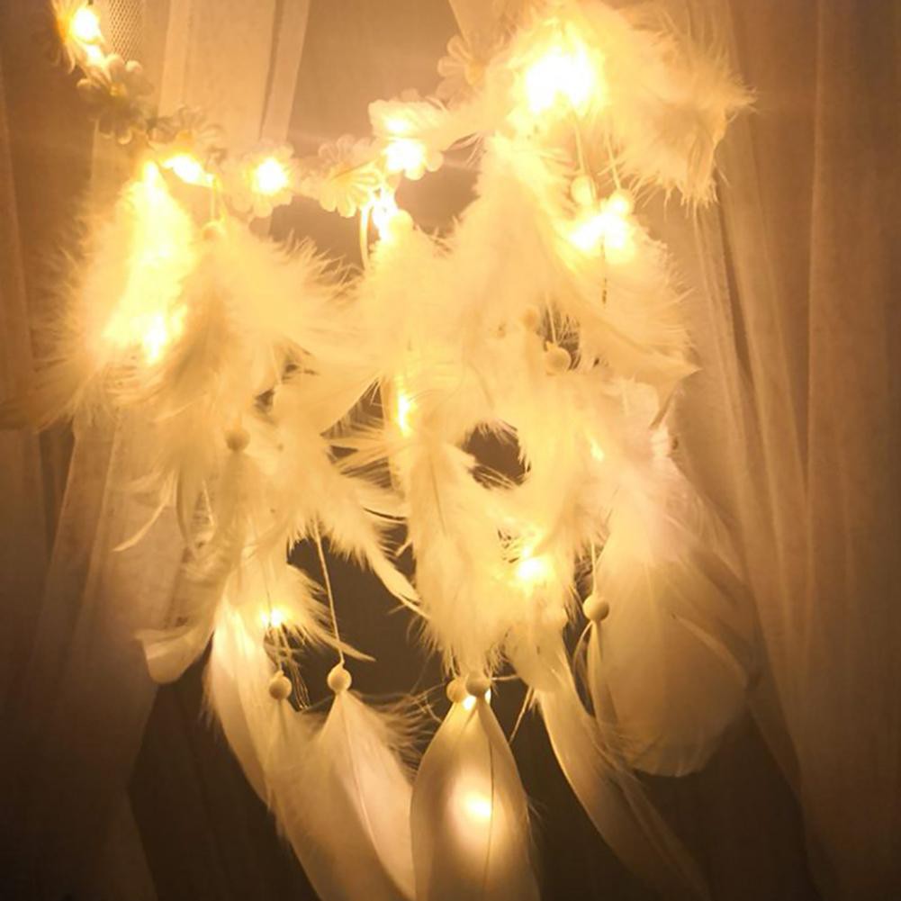 Dream Catcher có đèn led phát sáng trang trí cho phòng ngủ đẹp mắt