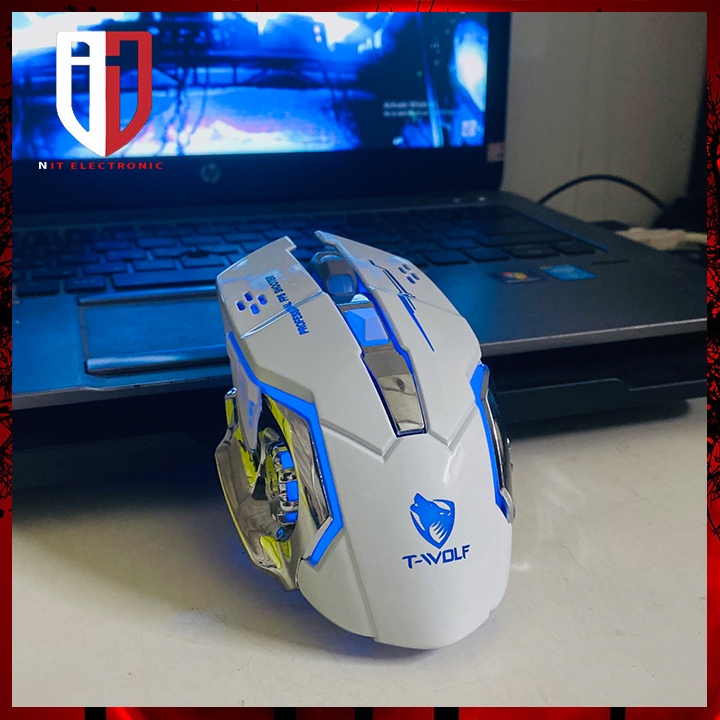 Chuột Máy Vi Tính Laptop Không Dây Chuyên Game MOUSE T-WOLF Q13 Chuột Gaming Led