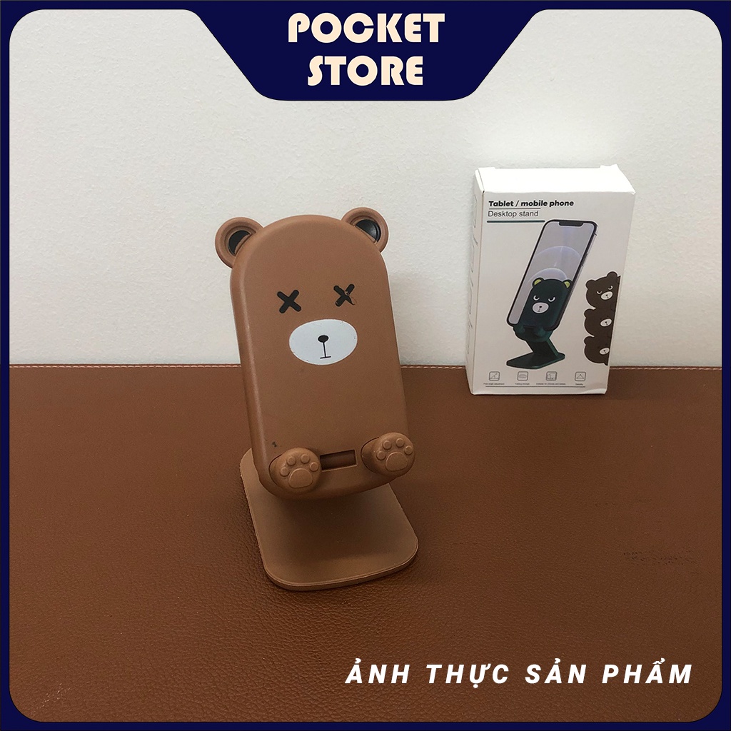 Giá đỡ Điện thoại để bàn gấp gọn hình Thú cute Lướt web, xem Video Pocket Store