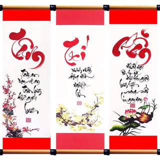 BỘ 3 BỨC LIỄN THƯ PHÁP