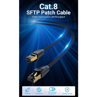 Dây cáp mạng lan vention cat 8 rj45 sftp dài 2m/3m/5m/8m dành cho pc