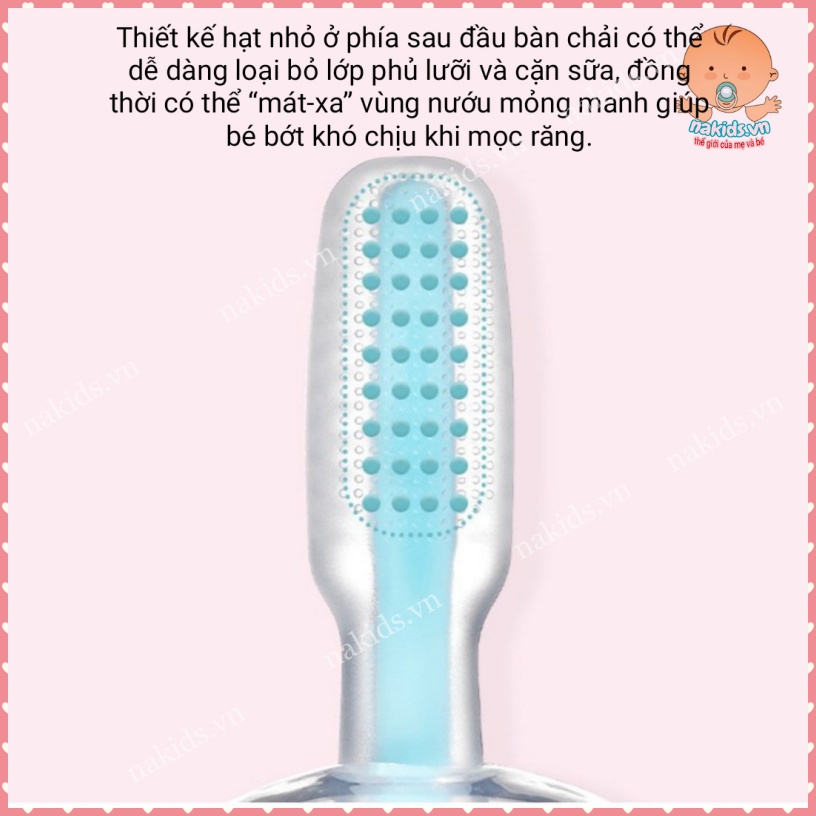 Bàn Chải Silicon Cho Bé Tập Đánh Răng, Chất Liệu Mềm Mại cho bé từ 1 - 3 tuổi