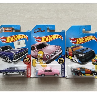 Mô hình hotwheels hw flames 66 ford 427 fairlane, hw screen the simpsons, hw art cars amazoom