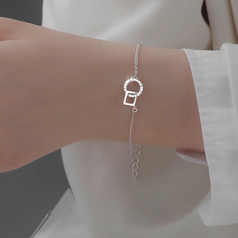 Vòng Đeo Tay Khóa Tròn Đính Kim Cương Đơn Giản Thời Trang Phong Cách Hàn Quốc