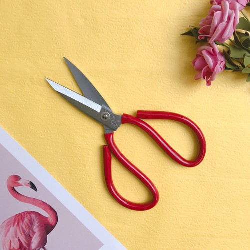 Kéo bếp loại lớn đa năng - kéo cắt gà cán nhựa đỏ - kéo cắt gà cán đỏ siêu bén kết cấu gọn
