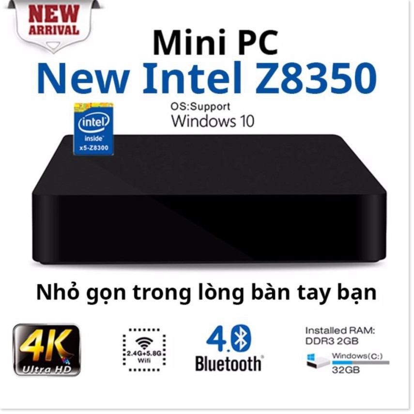 CPU mini pocket PC Intel Z8350 hỗ trợ HDMI siêu đa năng tích hợp Window 10 + combo chuột phím không dây