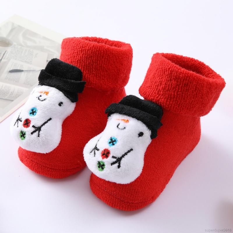 Vớ cotton họa tiết giáng sinh dễ thương cho trẻ sơ sinh
