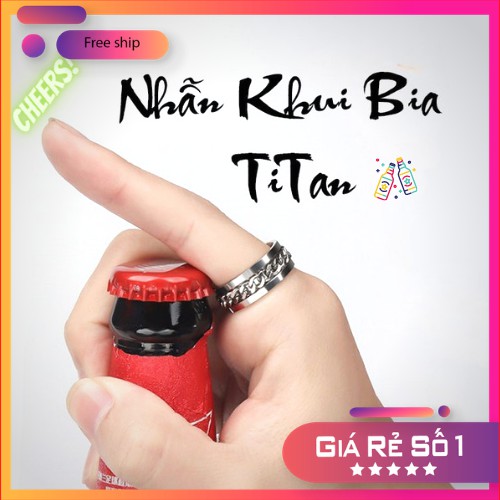 Nhẫn Khui Bia 💖 FREESHIP 💖 Thép Titan Không Gỉ Xích Xoay Cho Cặp Đôi Yêu Nhau 2020