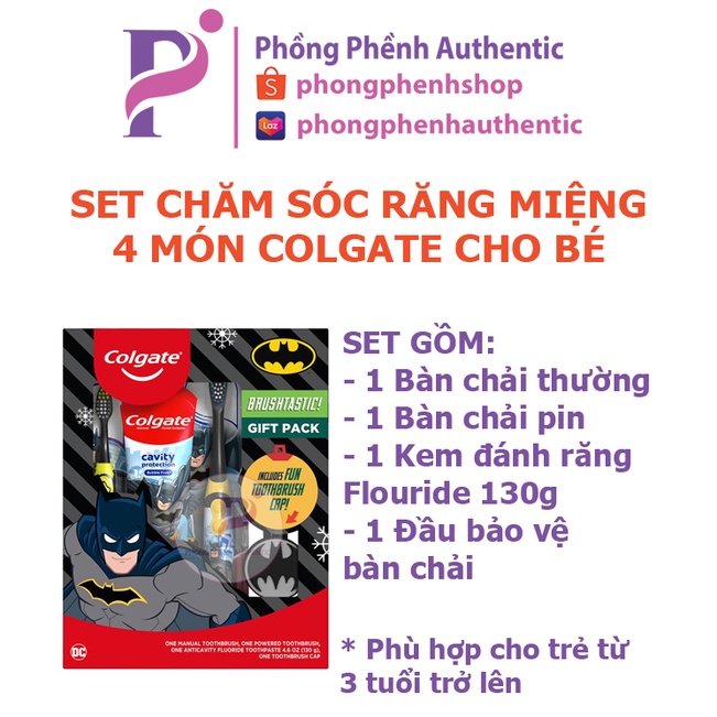 SET BÀN CHẢI ĐIỆN KÈM KEM ĐÁNH RĂNG COLGATE BRUSHTASTIC GIFT PACK 4 MÓN