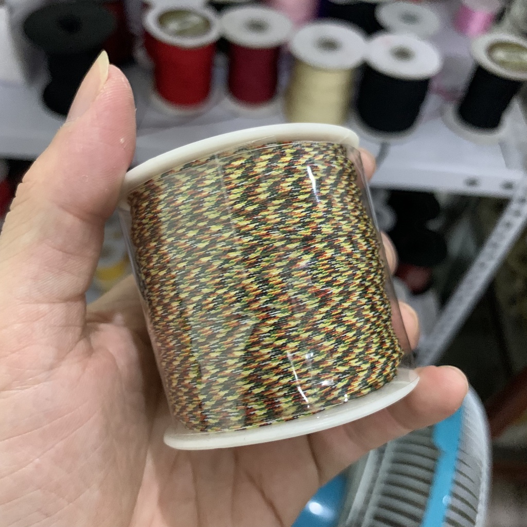 Cuộn dây chỉ đỏ đen ngũ sắc 1 mm và 1,5 mm làm đồ handmade