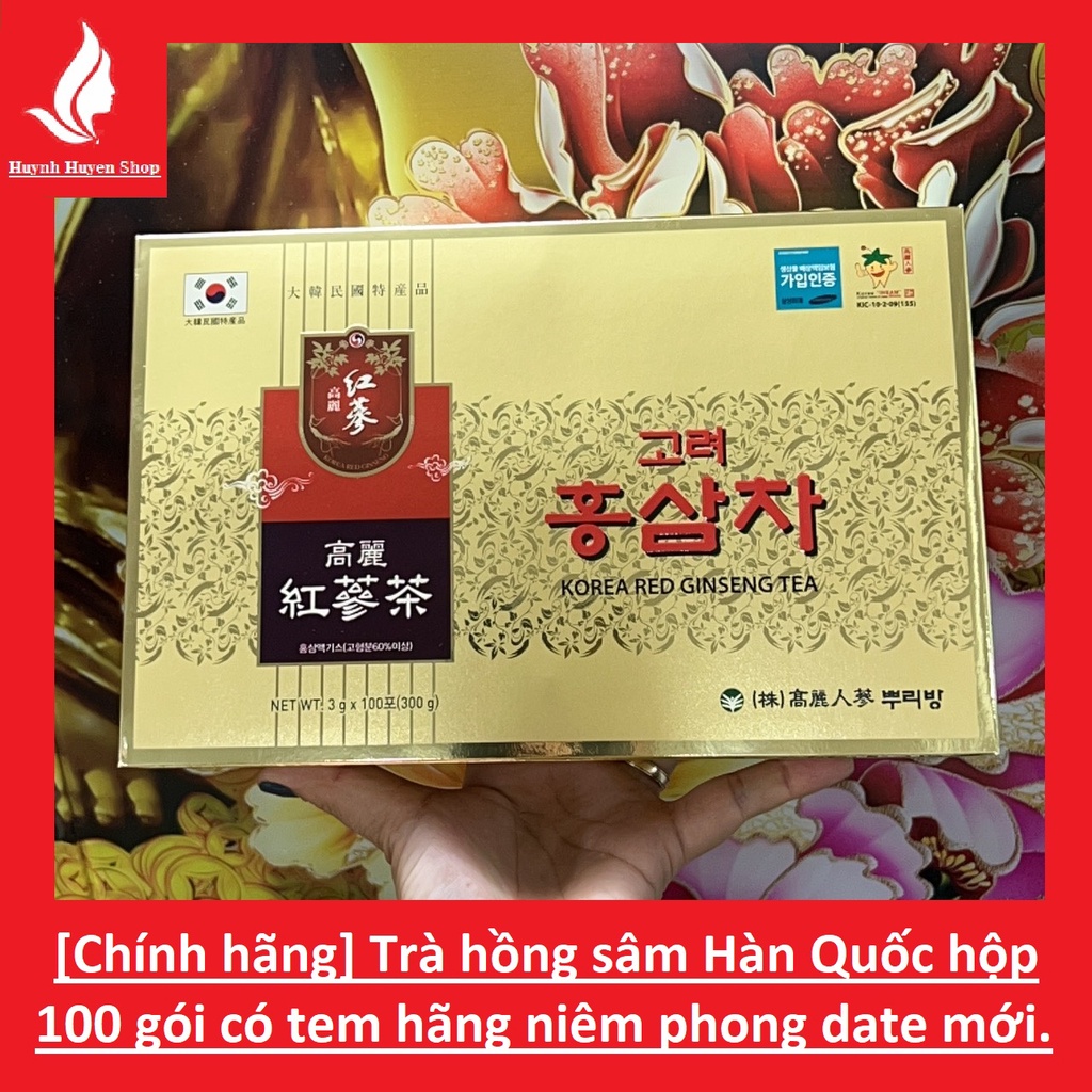 [Chính Hãng] Trà Hồng Sâm Hàn Quốc Korea Red Ginseng Tea hộp (3g x 100 gói)