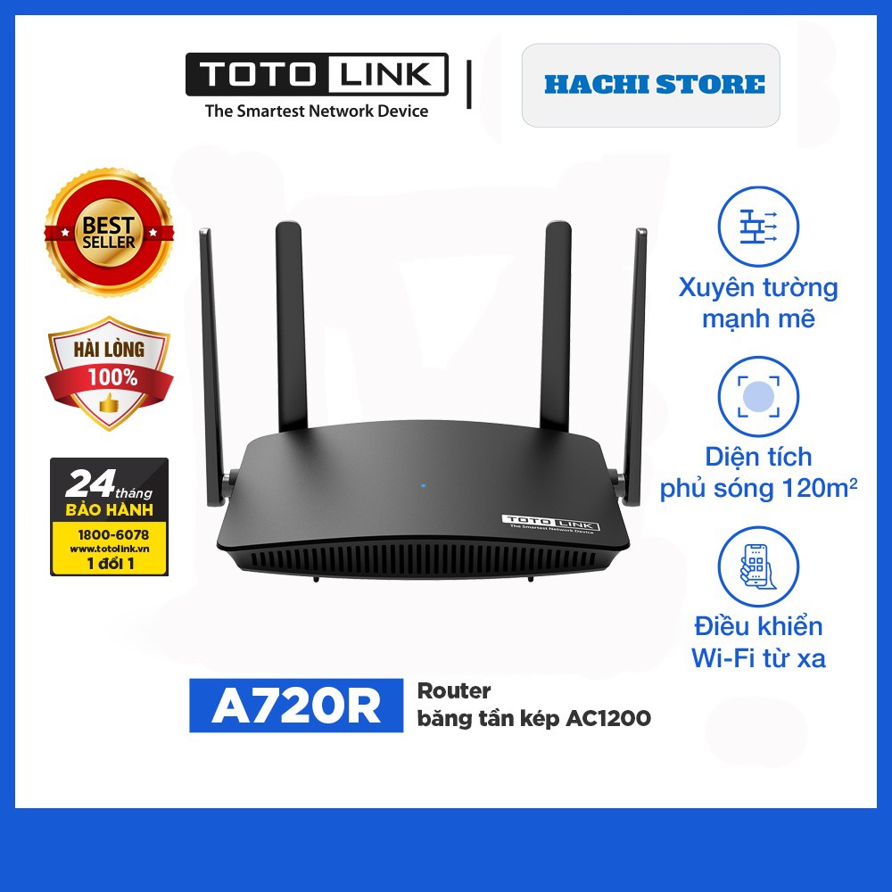 Router Wifi Băng Tần Kép AC1200 TOTOLINK A720R - Hàng Phân Phối Chính Hãng thumbnail