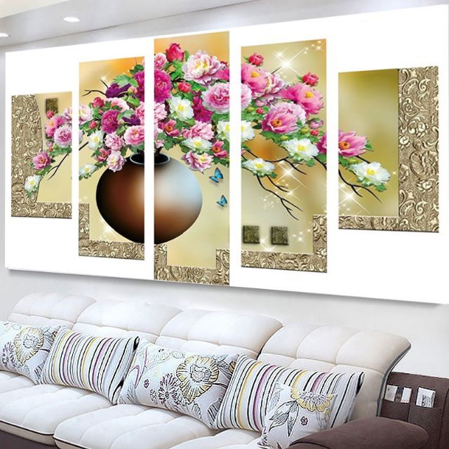 Tranh thêu chữ thập hoa mẫu đơn mn0021 150x75cm
