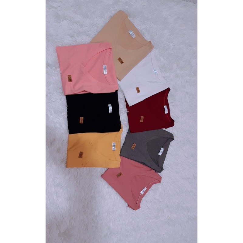 ÁO THUN COTTON CỔ TIM THỜI TRANG - combo 3 áo 110k