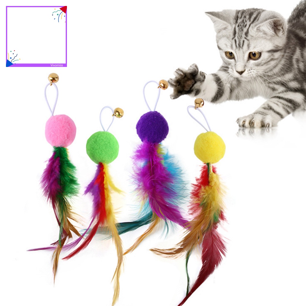 Cần Câu Cá Đồ Chơi Thay Thế Có Lông Vũ Vui Nhộn Cho Mèo Cưng