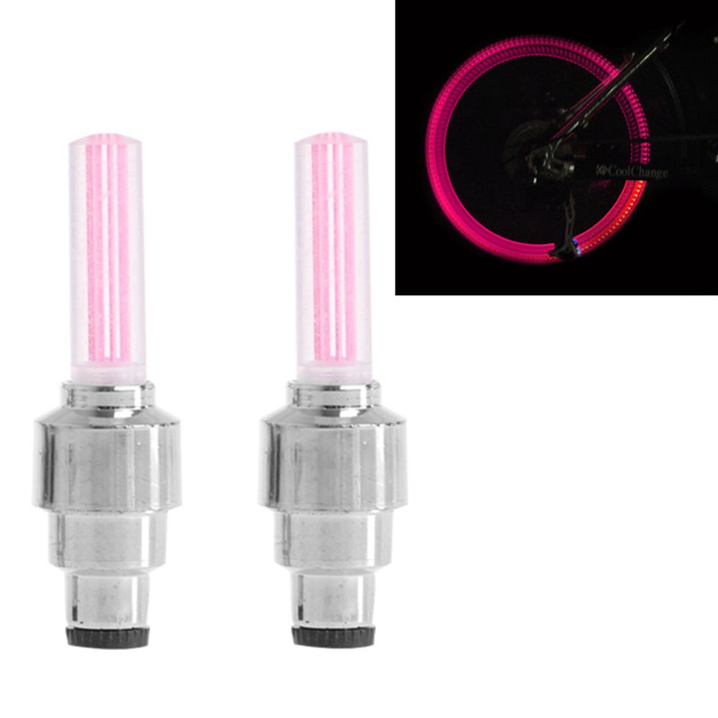 2 Đèn Led 4 Màu Gắn Van Xe Đạp