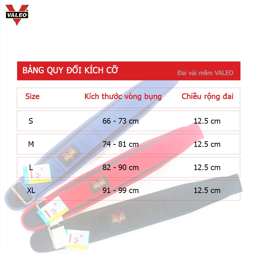 Đai Lưng Mềm Tập Gym ⭐️FREE SHIP⭐️ Đai lưng gánh tạ VALEO bản 12cm gọn nhẹ, chắc chắn