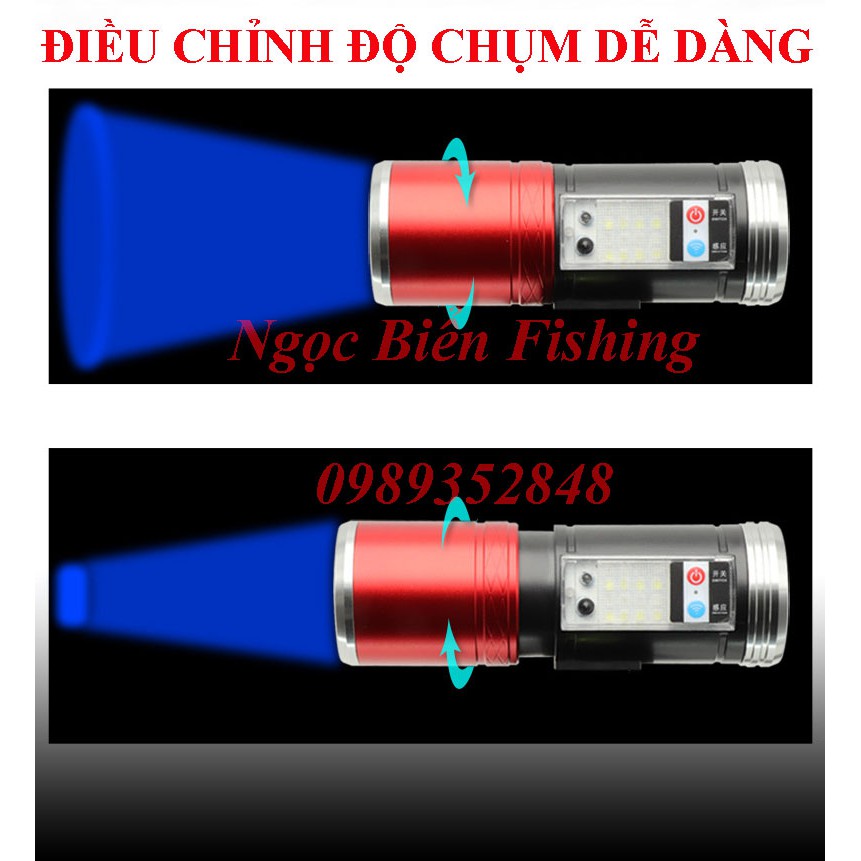 Đèn soi phao câu cá 4 màu 3 chế độ sáng - Cảm ứng thông minh