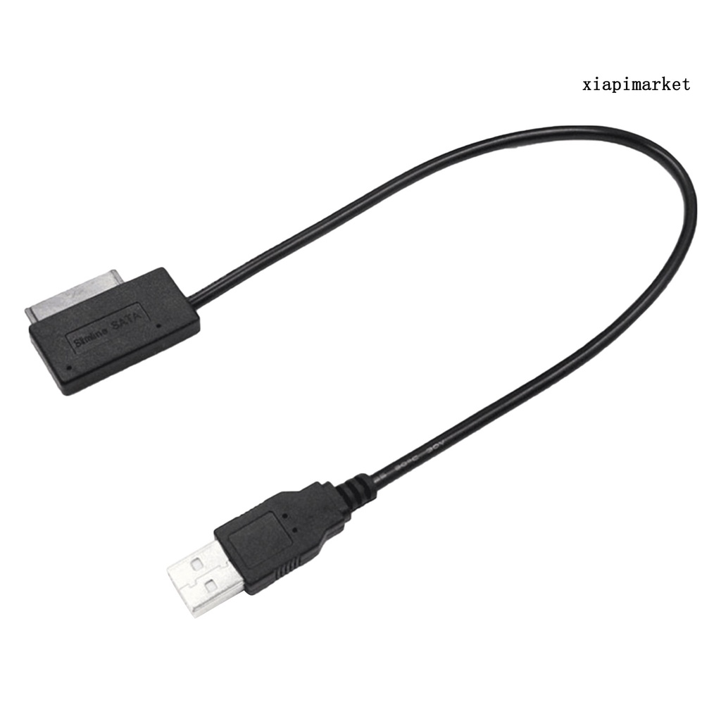 LOP_Mini Portable USB 2.0 High Speed Converter Cable Cord for 6p+7p SATA Notebook Second-generation Optical Drive