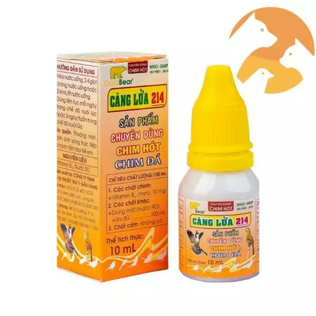 2 lọ Căng Lửa 214 [10 ml] chuyên dùng cho chim