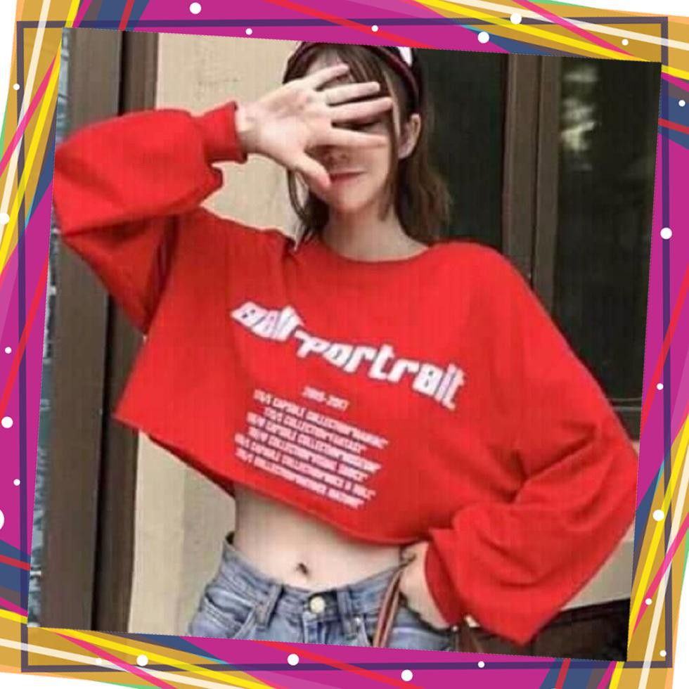 áo thun nữ tay dài cổ tròn Form Croptop in chữ năng động cá tính M201