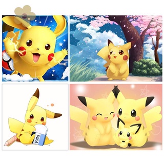 Bộ Tranh Đính Đá 5d Họa Tiết Hoạt Hình Pikachu Dễ Thương Độc Đáo Diy