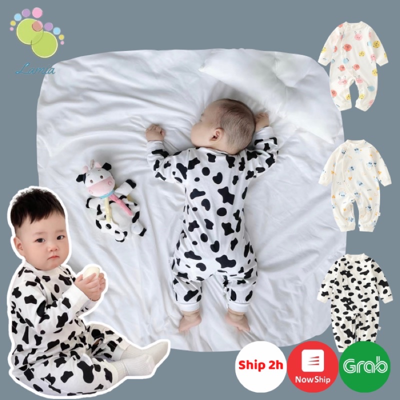 Bộ Body Thu Đông Dài Tay Cotton Mềm Mại Cho Bé 0-2 Tuổi 𝟎𝟖𝐁𝐃𝐃