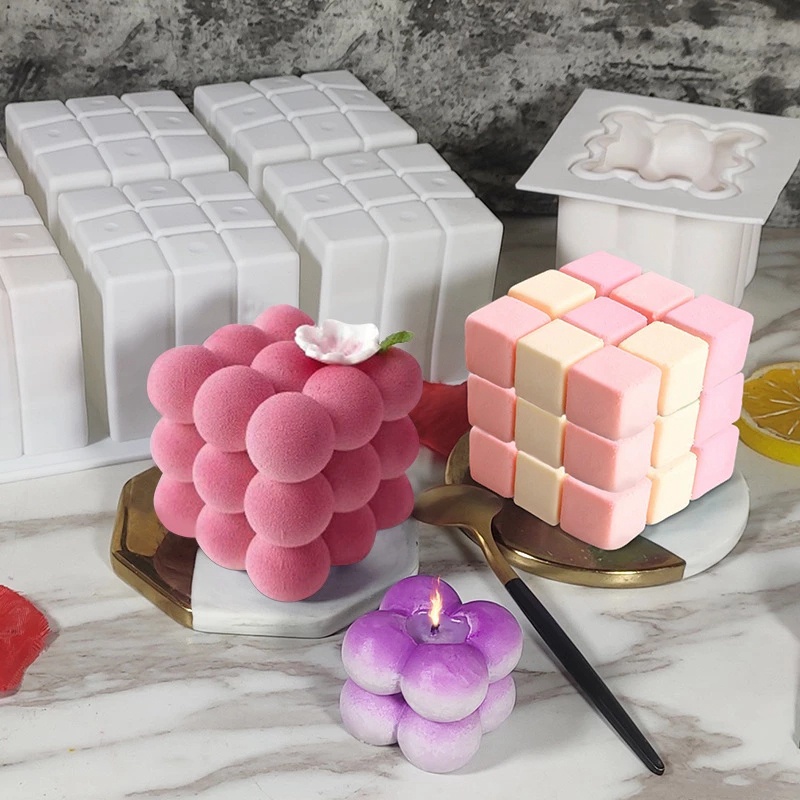 Khuôn silicone tạo hình làm nến / bánh kẹo 3d diy