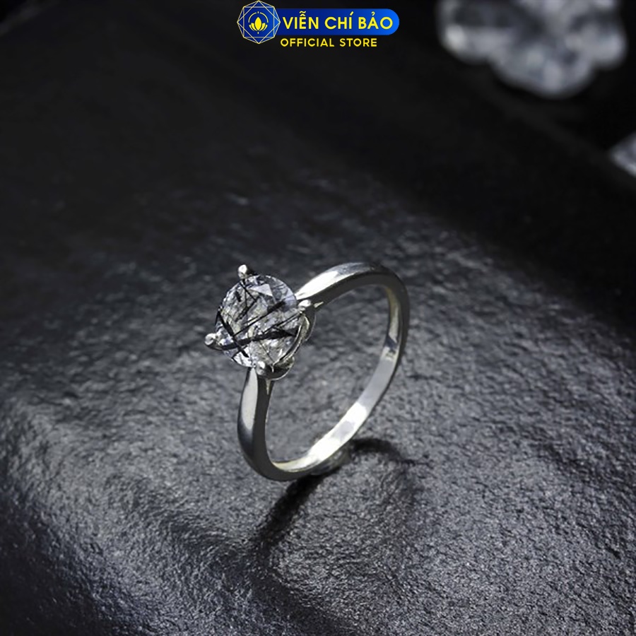 Nhẫn bạc nữ tóc đen không viền đá chất liệu bạc 925 thời trang phụ kiện trang sức Viễn Chí Bảo N600031