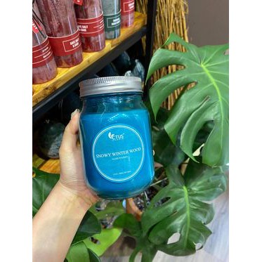 Hũ nến thơm Ctus Candle có nắp hương Snowy Winter Wood 12oz