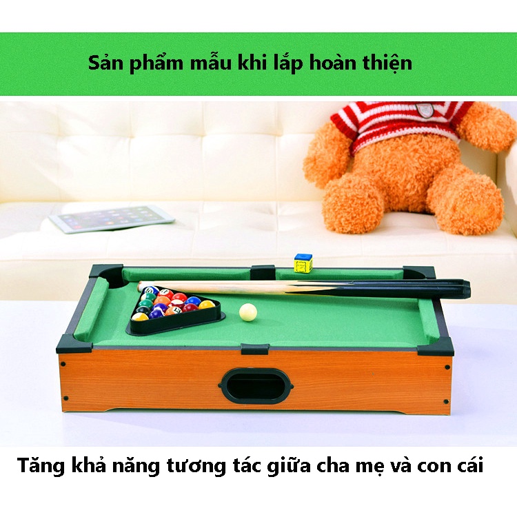 Bàn Bi - a Mini Cho Trẻ Em - Bàn Bida Mini - Kích Thước 51x31x10cm - Có Chân Đứng - Hàng Bằng Gỗ Cao Cấp