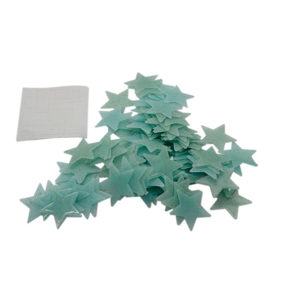 Set 100 Sticker Dán Tường Hình Ngôi Sao Dạ Quang Vui Nhộn