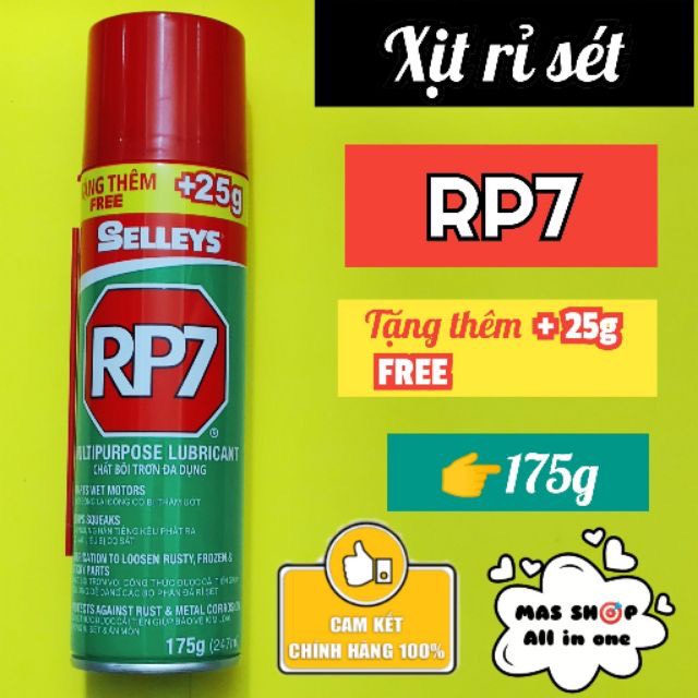 RP7 SELLEYS 350g Xịt Bôi Trơn Và Bảo Vệ Thiết Bị Chống Rỉ Sét.