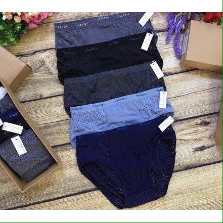 Chuyên sỉ lẻ hộp 5 quần tam giác thông hơi  Nhật bản mềm mịn co giãn tốt