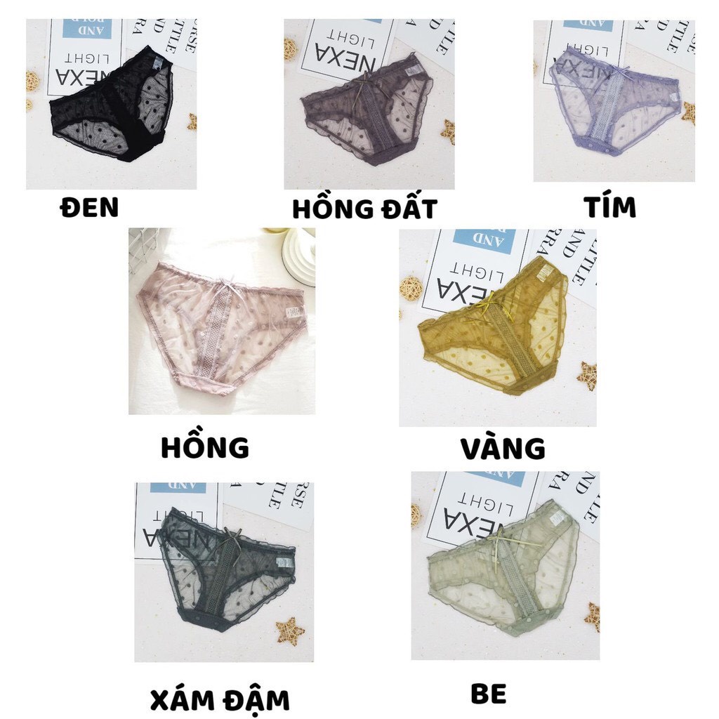 Quần Lót Nữ - Quần Lót Ren Cao Cấp thiết kế họa tiết chấm bi quyến rũ sexy DAN STORE MÃ 0389