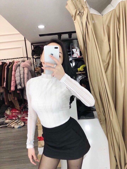 YY - Áo nhũ sọc cổ 3 phân nữ nhiều màu - video thật | BigBuy360 - bigbuy360.vn