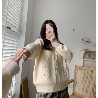 Áo len văn thừng cục bông LEN90 1994closet