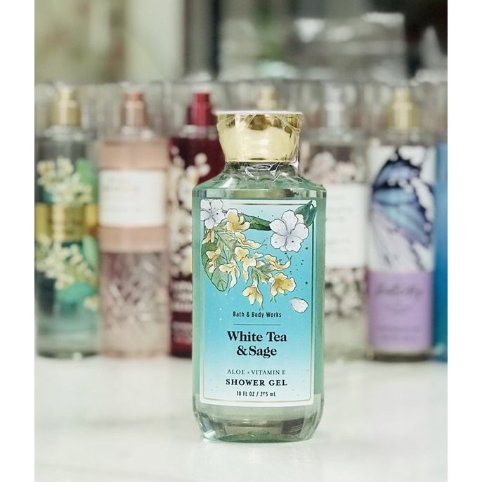 Gel tắm nữ bath & body works White tea & sage (296ml)