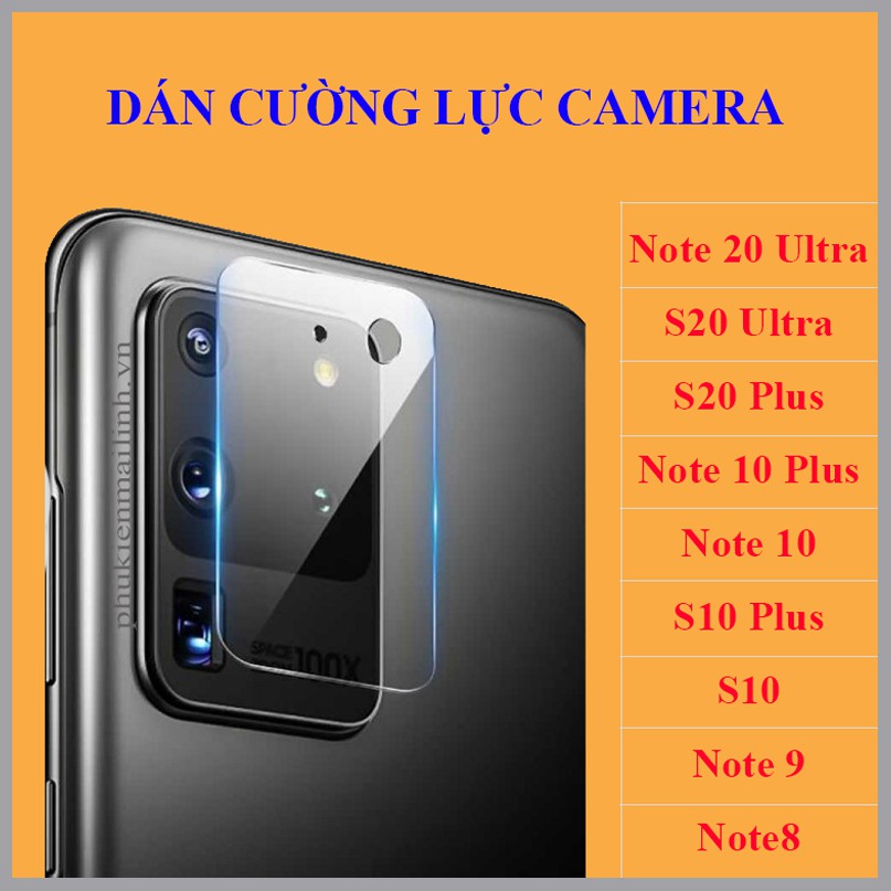 Dán cường lực camera Note 10 Plus, Note 10 Lite, Note 20 Ultra, Note 9