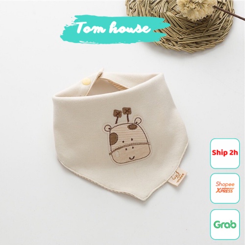 Khăn Yếm Tam Giác Cotton Organic An Toàn Cho Bé