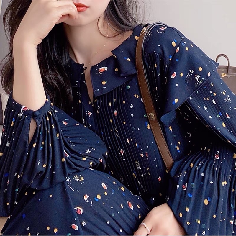 Đầm hoa nhí dáng suông có dây eo siêu xinh