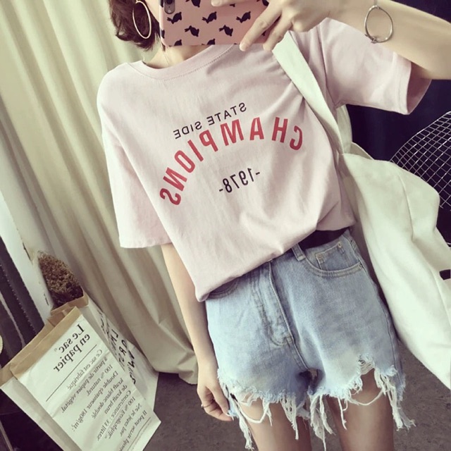 [302]Áo thun đẹp ⚜️FREESHIP⚜️ Áo Thun Nữ Unisex Thun Nữ Quảng Châu CHAMPION [Thun Nu] | BigBuy360 - bigbuy360.vn