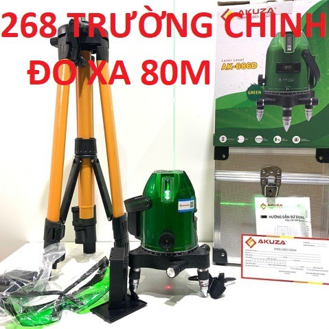 Máy cân Bằng laze xanh 5 tia siêu sáng AKUZA AK 686D máy 2pin - Máy Cân Mực Laze Xanh AKUZA