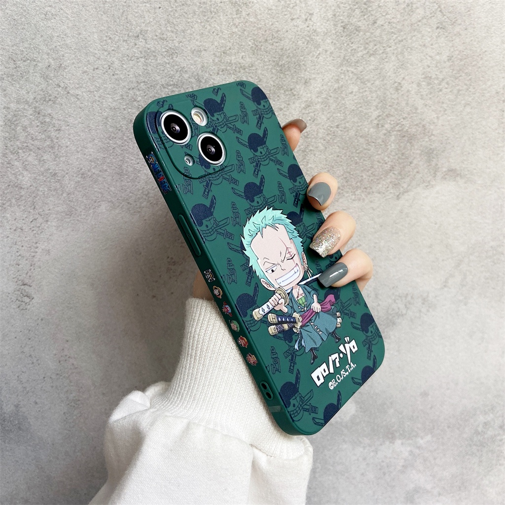 Ốp Điện Thoại Mềm Hình Vuông In Hình Luffy Cho iphone 13 12 11 pro max X Xs max XR 7 8 plus se2020