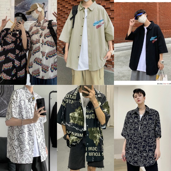 Áo sơ mi đủ mẫu mới về tay lỡ nam nữ form rộng chất lụa mịn mát Ulzzang